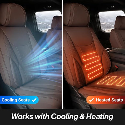 Coverland Custom Fit Car Seat Covers for SUV Compatible with [Mercedes-Benz Sprinter, Volkswagen ID.4, ID.Buzz] Premium Waterproof Non-Slip Interior Seat Protector [Front Dark Brown - Size Chart A34]