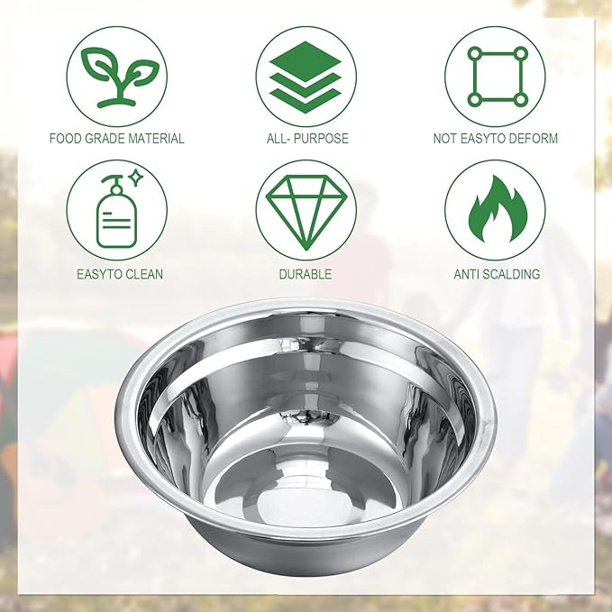 Lallisa Outdoor Camping Cookware Mess Kit Polished Stainless Steel Dishes Camping Utensils Portable Tableware with Plates Cups Spoons Forks Knives Mesh Bag for Backpacking Hiking