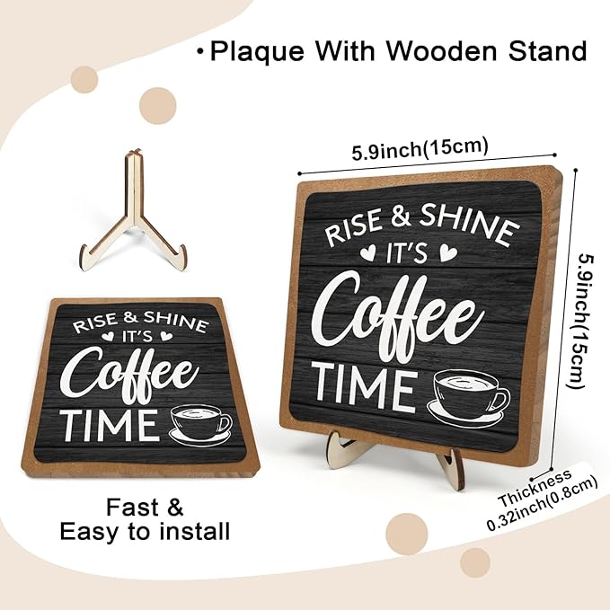 Coffee Bar Decor Sign, Coffee Bar Accessories, Funny Coffee Bar Desk Decor