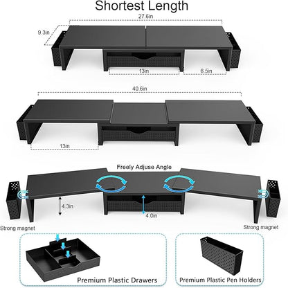 gianotter Dual Monitor Stand Riser, Desk Organizer