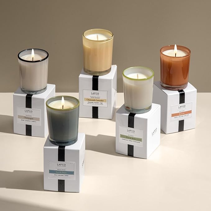 LAFCO New York Votive Candle, Chamomile Lavender - 1.9 oz - 20-Hour Burn Time - Reusable Glass Vessel - Made in The USA