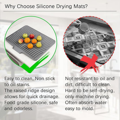 Silicone Drying Mat, Heat-Resistant, Eco-friendly, Hygienic Drying Pad