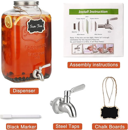 2 Gallon Glass Drink Dispenser