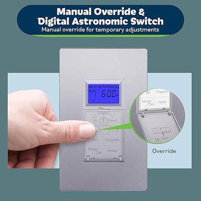 TOPGREENER Digital Astronomic Timer Switch, 7-Day Programmable Sunrise Sunset