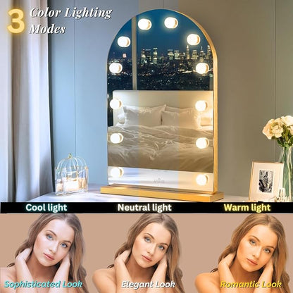 LUXFURNI Hollywood Mirror with Lights Makeup Mirror
