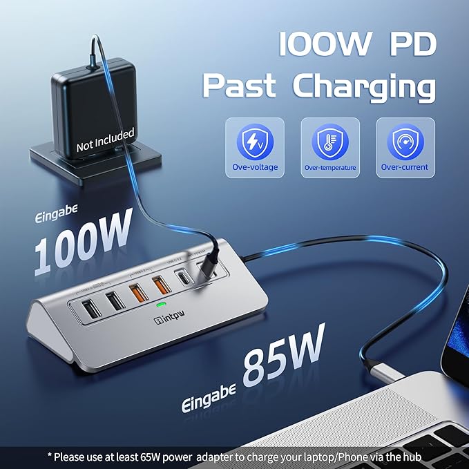 P9R PRO USB C Hub Ethernet, 10Gbps USB C Docking Station 10-in-1