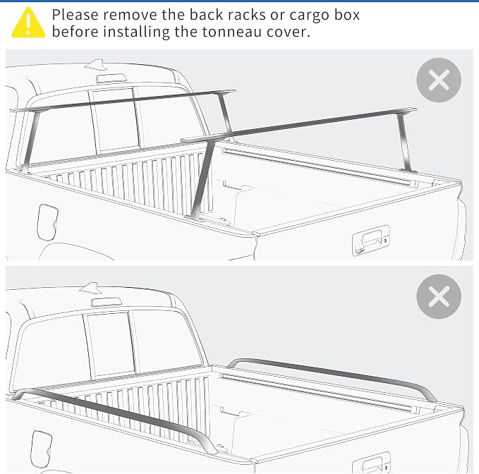 OEDRO FRP Hard Tri-fold Tonneau Cover Fold Truck Bed Covers Fits for Toyota Tacoma 2005-2015 (Excl. Trail Edition) with 5 Feet Bed with Tacoma Bed Rail
