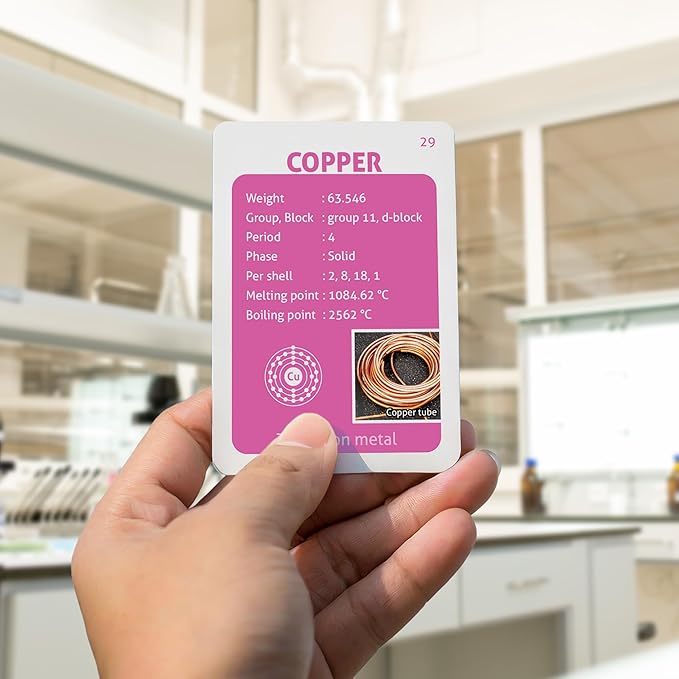 CARDDIA | Periodic Table Educational Flashcards | 118 Elements with Atomic Data, Color-Coded Categories & Bonus Periodic Table Sheet | Perfect for Science Learning