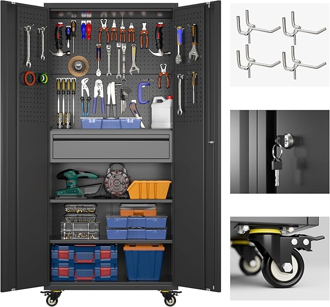 SUXXAN 71" Metal Garage Storage Cabinet