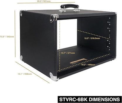 Sound Town Vintage 6U Amp Rack Case, 12.5" Depth