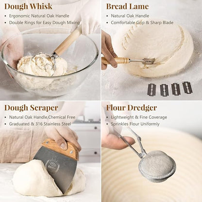 Sourdough Starter Kit, Banneton Bread Proofing Baskets Set, Sourdough Bread
