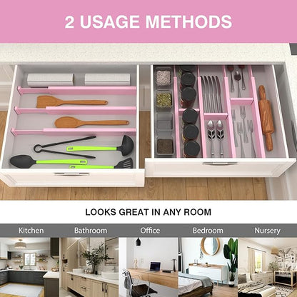 ANTOWIN Expandable Bamboo Drawer Dividers Organizers, Drawer Separators Splitter