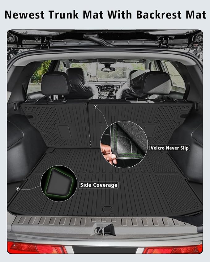 Floor Mats Custom Fit for Chevy Trailblazer FWD 2021-2025 2026 Trunk Mat with Backrest Mat All Weather TPE Cargo Liner Full Set for Chevrolet Trailblazer Accessories,Black (Upper Cargo Floor Mat)