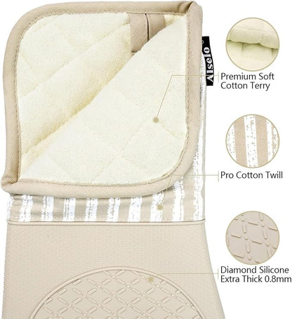 Alselo Silicone Oven Mitts Heat Resistant 932℉