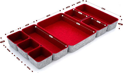 Welaxy Desk Drawer organizers tray Felt storage bins office Sleek Minimalist