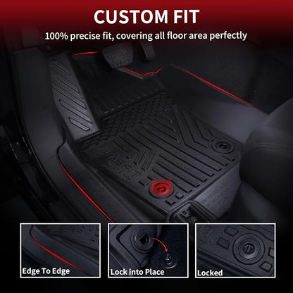LASFIT Front Floor Mats Fit for Tacoma 2024-2026 (Only Fit Auto Tran) Custom Fit All Weather Protection TPE Floor Liners for Tacoma Accessories Front Row Car Mats (Not Include The 2nd Row Floor mats)