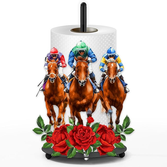 Whaline Horse Racing Paper Towel Holder Countertop Run