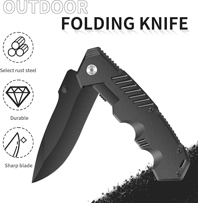 Tactical Folding Knife, 6-Pack, 4.3 Inch, EDC Outdoor Camping, Security Lock, Pocket Clip (6)