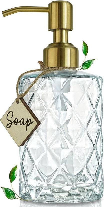 JASAI Diamond Design Glass Soap Dispenser