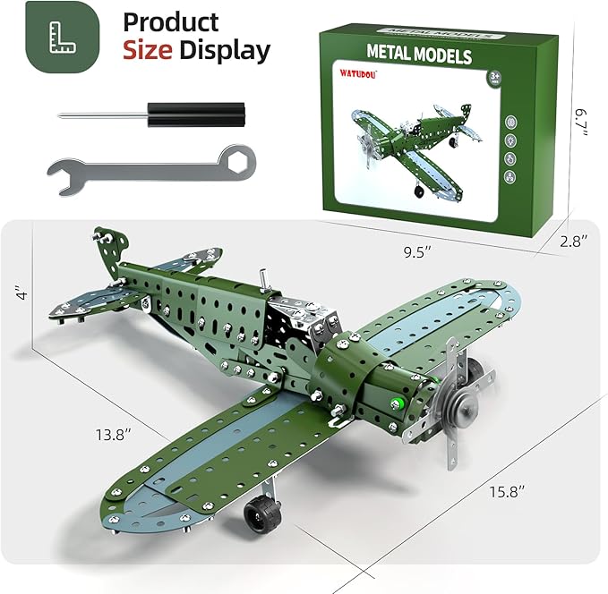 Model Airplane STEM Building Projects Toys - DIY Building STEM Projects Toys for Kids Boys Girls Ages 8-12-16, Assembly Science Kit Model Plane Birthday Gift Toys for Kids Boys 8 9 10 11 12 Years Old