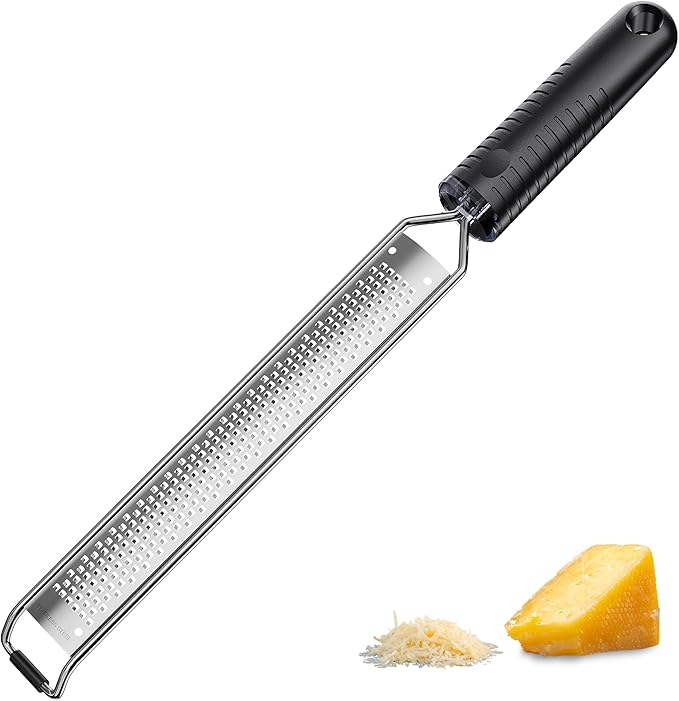 Lemon Zester Grater with Handle,L15" Cheese Grater for Hard Cheese,Chocolate & Nut Grater