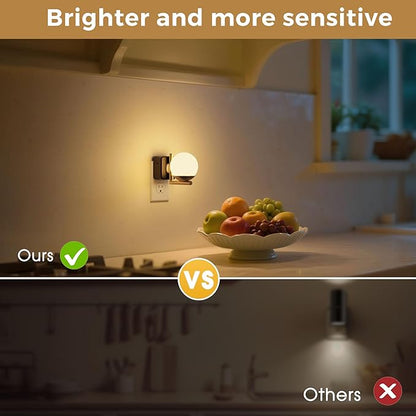 L LOHAS LED Night Lights Plug Into Wall 2 Pack, Dusk to Dawn Sensor, 3000K