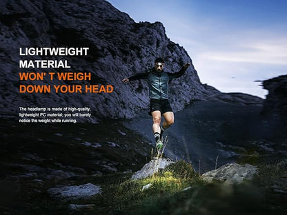 Fenix HL18R-T V2 USB Rechargeable 800 Lumen LED Jogging/Trail Running headlamp with EdisonBright USB Charging Cable Bundle