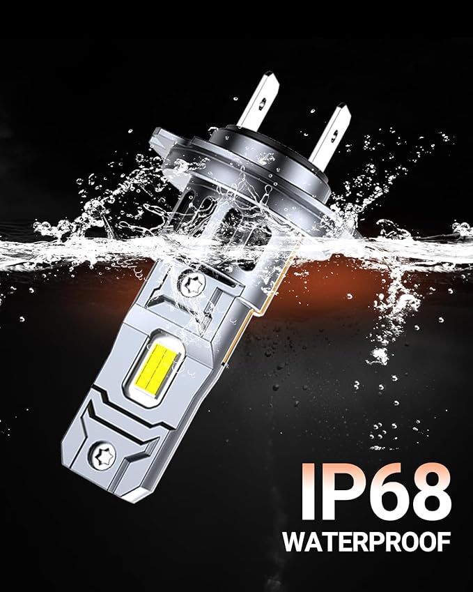 SEALIGHT S2S H1 H7 Light Bulbs Combo, 140,000LM Super Brighter, 6500K Pure White H1 H7 LED Fog Bulbs, 70K+ Hours Lifespan, Replacement Shift Light Gauges, 4-Pack for Powersports/ATV Lamps