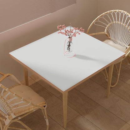 Leather Table Cover,1.8mm Thick,42x42 Inch Table Protector,Table Protector for Dining Room Table,Dining Table Cover,Table Cover Protector(Grayish White+Grayish White,42x42)