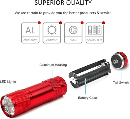FASTPRO 4-Pack Aluminum LED Flashlights Set with AAA Dry Batteries Included and Pre-Installed