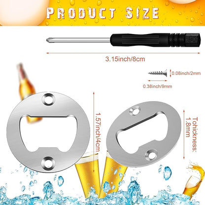 15 Sets Bottle Opener Inserts Kit Stainless Steel Round Bottle Openers Metal