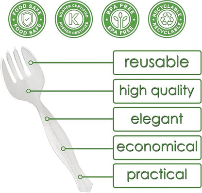 PARTY BARGAINS Disposable White Plastic Serving Forks 8.75 Inch – Heavy Duty