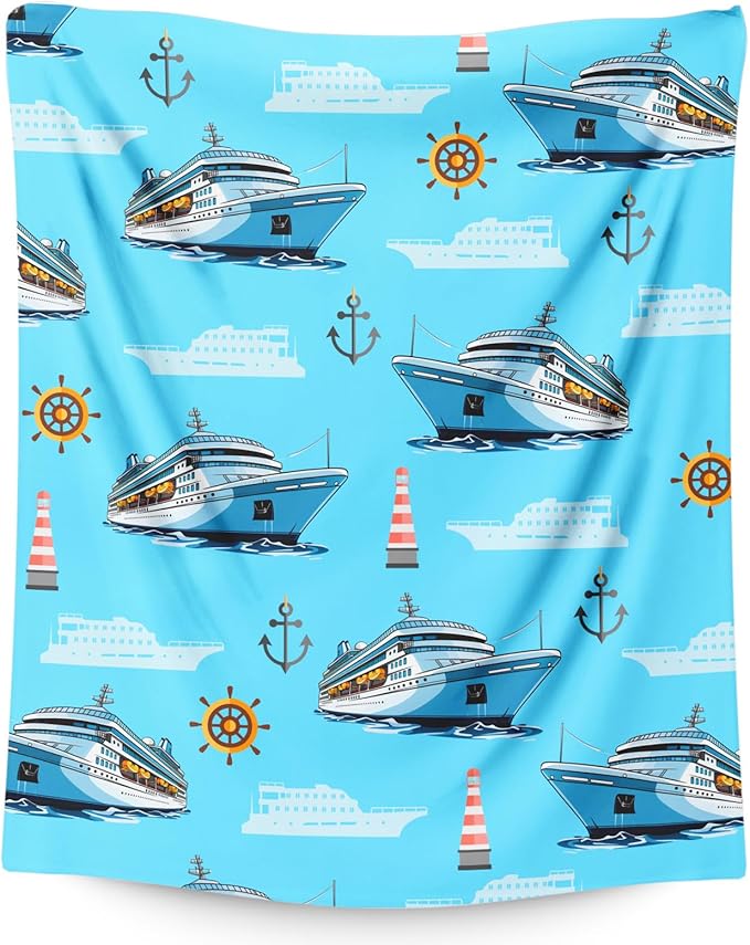 Blanket for Kids Adults Boys Ship Throw Blankets, 30x40 Inches Comfy Ship Cute Decor Throw for Sofa Chair Couch Bed