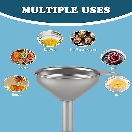 Stainless Steel Kitchen Funnel, Medium and Small Three-piece Set