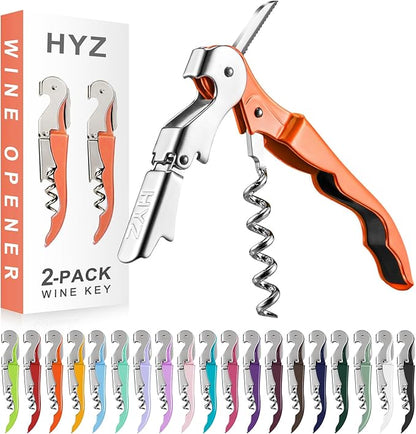 HYZ 2-Pack Wine Opener Waiter Corkscrew, Professional Wine Key