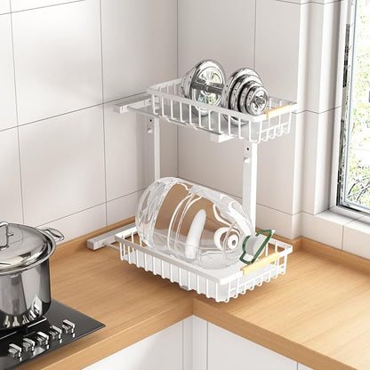 Merrylun Under Sink Organizers, 5 Adjustable Height，Metal Pull Out Under Sink