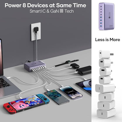 8-Port Type C Fast Charger Block 200W