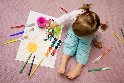 Anezus Large Chubby Paint Brushes Round and Flat Preschool Paint Brushes for Washable Paint Acrylic Paint For Toddler , 10Pcs
