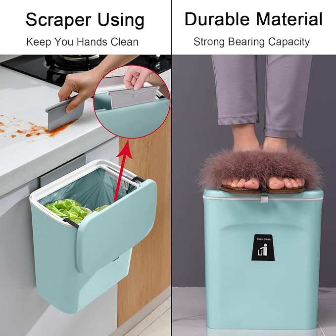 Tiyafuro 2.4 Gallon Kitchen Compost Bin