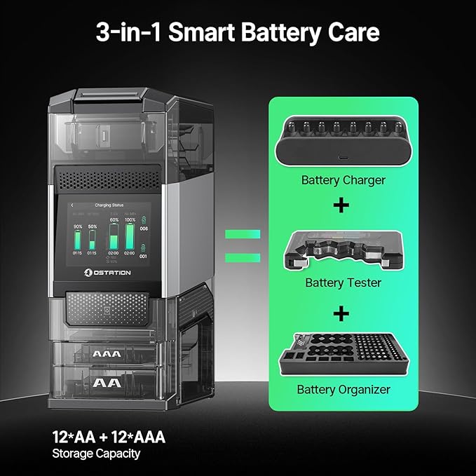 Ostation 2 Pro 3-in-1 Smart Battery Charger