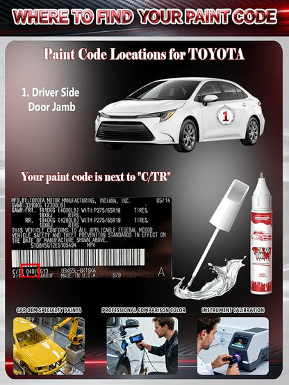 1G3 Magnetic Gray Metallic Car Touch Up Paint for Toyota, Color Accurate Two-In-One Car Paint Scratch Repair Pen, Professional Scratch Remover for Vehicles Chips and Nicks Scuff