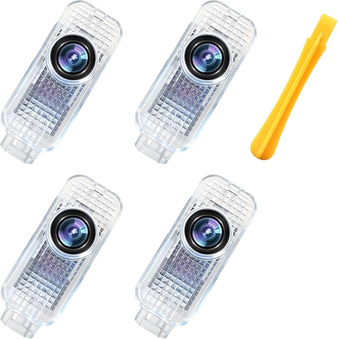 Car Door Light Logo Projector, Upgraded 4K HD LED Lights Compatible with A1/A3/A4/A5/A6/A7/A8/Q3/Q5/Q7/Q8/R8/TT Series Car Accessories (AU-DII-RED TEXT-4PC)