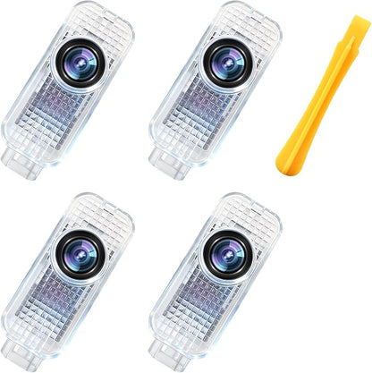Car Door Light Logo Projector, Upgraded 4K HD LED Lights Compatible with A1/A3/A4/A5/A6/A7/A8/Q3/Q5/Q7/Q8/R8/TT Series Car Accessories (AU-DII-RED TEXT-4PC)