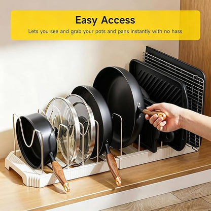 MUDEELA Pots and Pans Organizer under Cabinet, Pot Rack