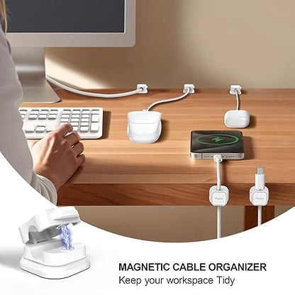 48 Pack Magnetic Cable Clip Organizer Cord Holder, Picozon Adhesive Cable