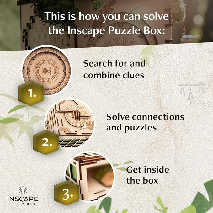 INSCAPE Maya´s Myths - Puzzle Box - Escape Room in A Box - Cluebox - Gift Puzzle Boxes for Adults with Hidden Compartments - Escape Room Puzzles Escape Room Game - Brain Teasers Puzzles for Adults