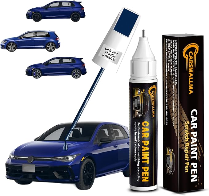 LD5K/L9 Lapiz Blue Metallic Car Touch Up Paint for Volkswagen, Color Accurate Car Paint Scratch Repair Pen Kit Quick & Easy Fix Vehicle Chips and Automotive Nicks Scuff