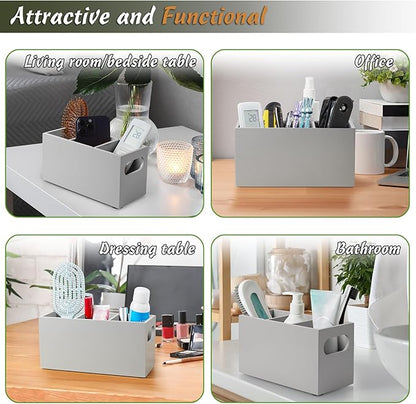 DRASTAR Wooden Silverware Caddy, Flatware Cutlery Holder, Kitchen Utensil Holder