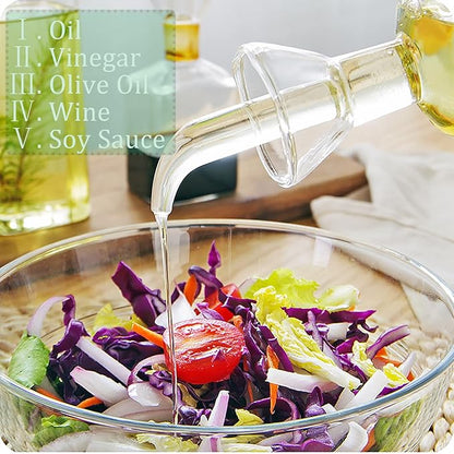 Yesland 2 Pack Olive Oil Bottle - 17 Oz Glass Oil Dispenser Vinegar Cruet - Oil