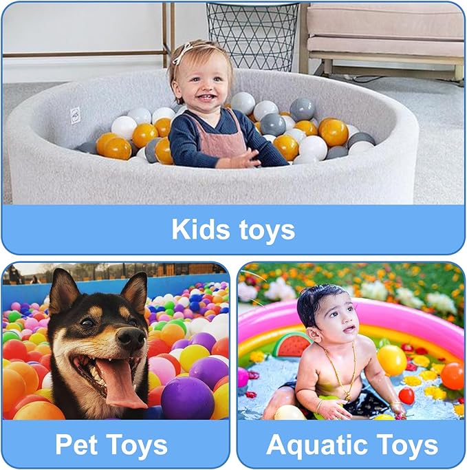 MoonxHome Ball Pit Balls for Toddlers, BPA Free Crush Proof Plastic Toy Balls for Ball Pit, Children's Pool Water Toys, Macaron Ocean Balls for Play Tent 2.15 Inch Pack of 100…
